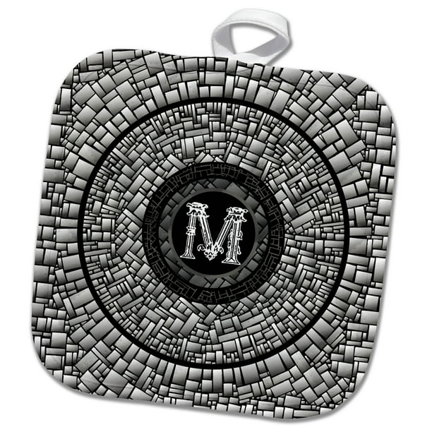 3D Rose Your Name Initial Letter R-Monogrammed Grey Quatrefoil Pattern-Personalized Yellow Gray Pot Holder 8 x 8, 3D Rose Your Name Initial Letter R-Monogrammed Grey Quatrefoil Pattern-Personalized Yellow Gray Pot Holder 8 x 8,
